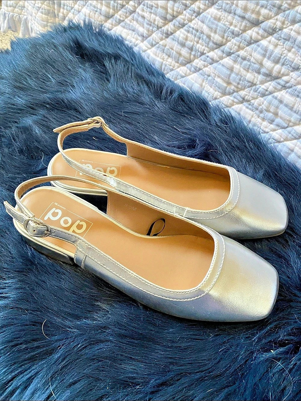 POP Metallic Slingback Heels US 8.5